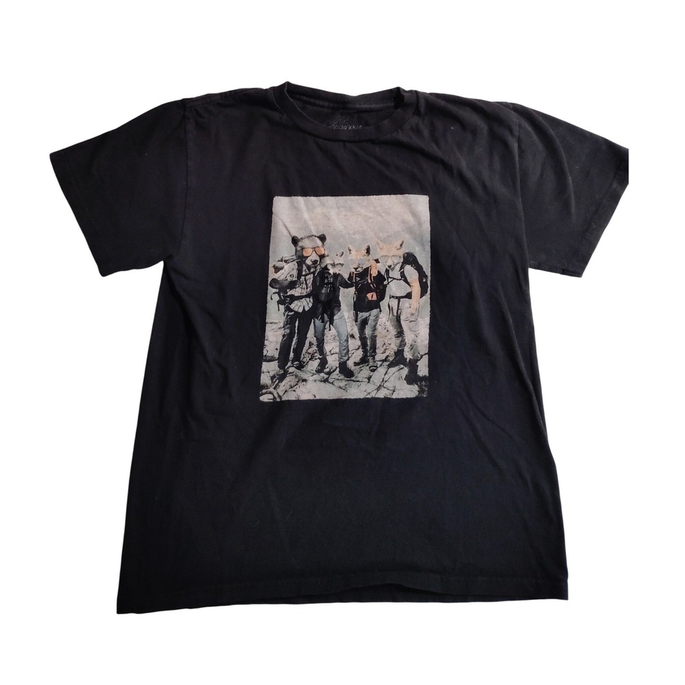 Black Graphic T Shirt Animal Print Hiking Adventure‎ Short Sleeve Kid 12